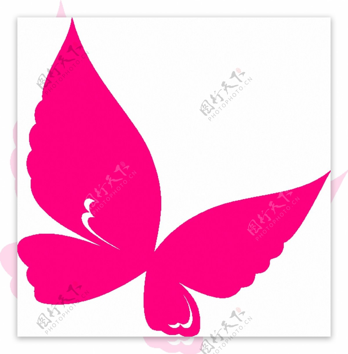抽象粉红色蝴蝶免抠png透明素材
