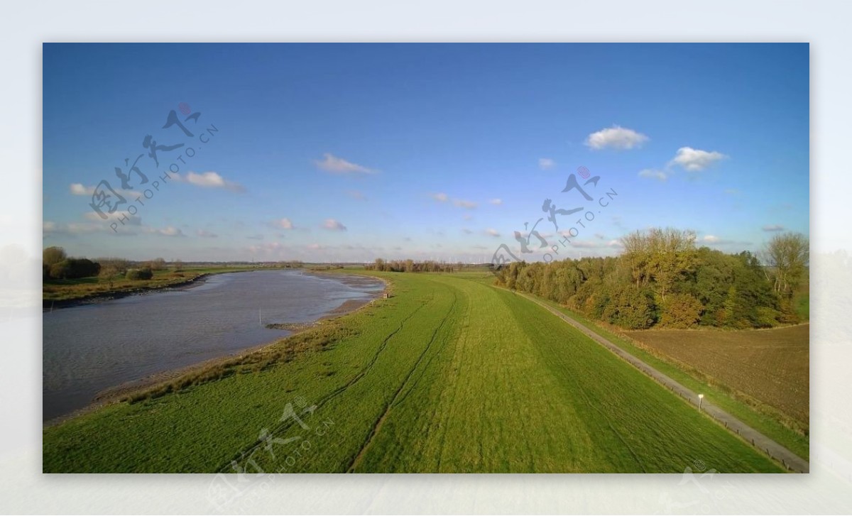 农业元素河流风景视频