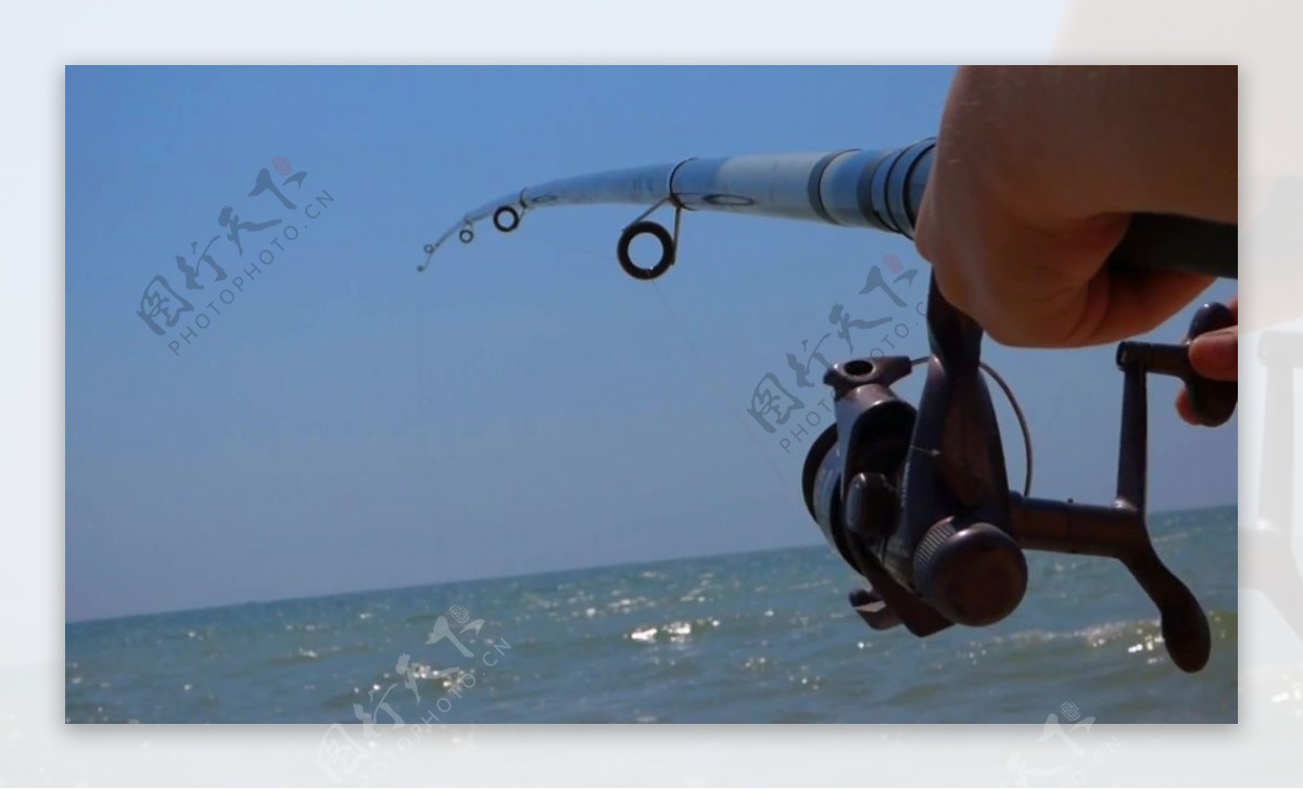 海边钓鱼视频素材
