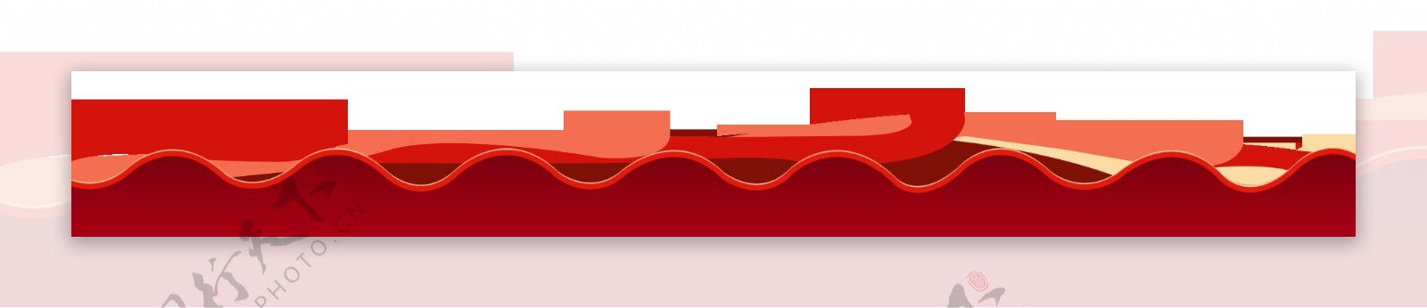红色曲线png元素素材