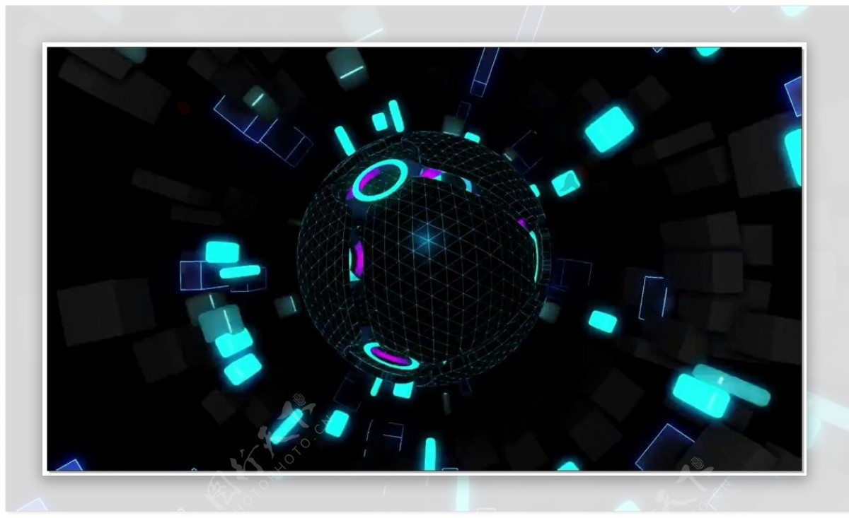 科技蓝3d立体科技视频素材