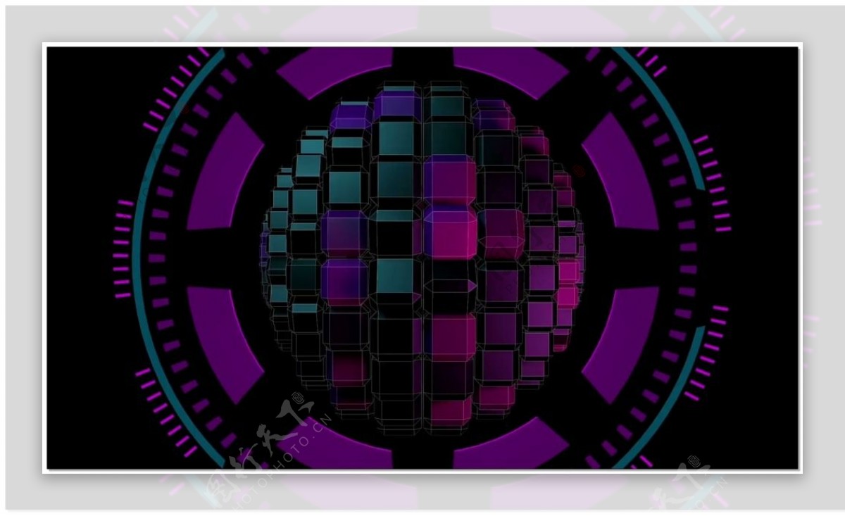 暗黑炫光球3d立体科技视频素材