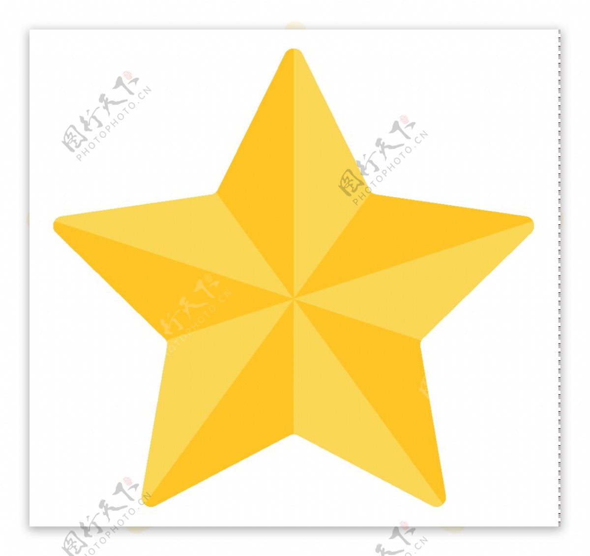 黄色立体效果星星免抠png透明素材