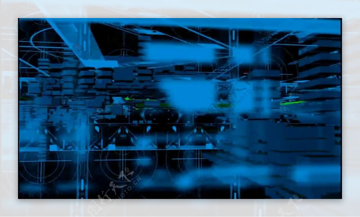 虚拟蓝色透明机械组合循环视频素材