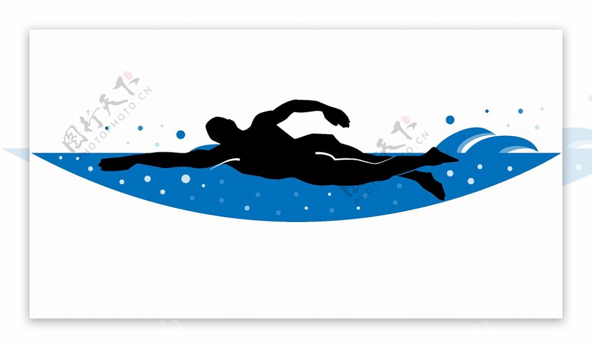 卡通游泳图形免抠png透明图层素材