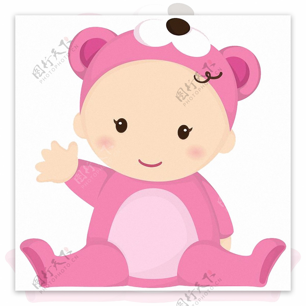 粉红色卡通婴儿免抠png透明图层素材