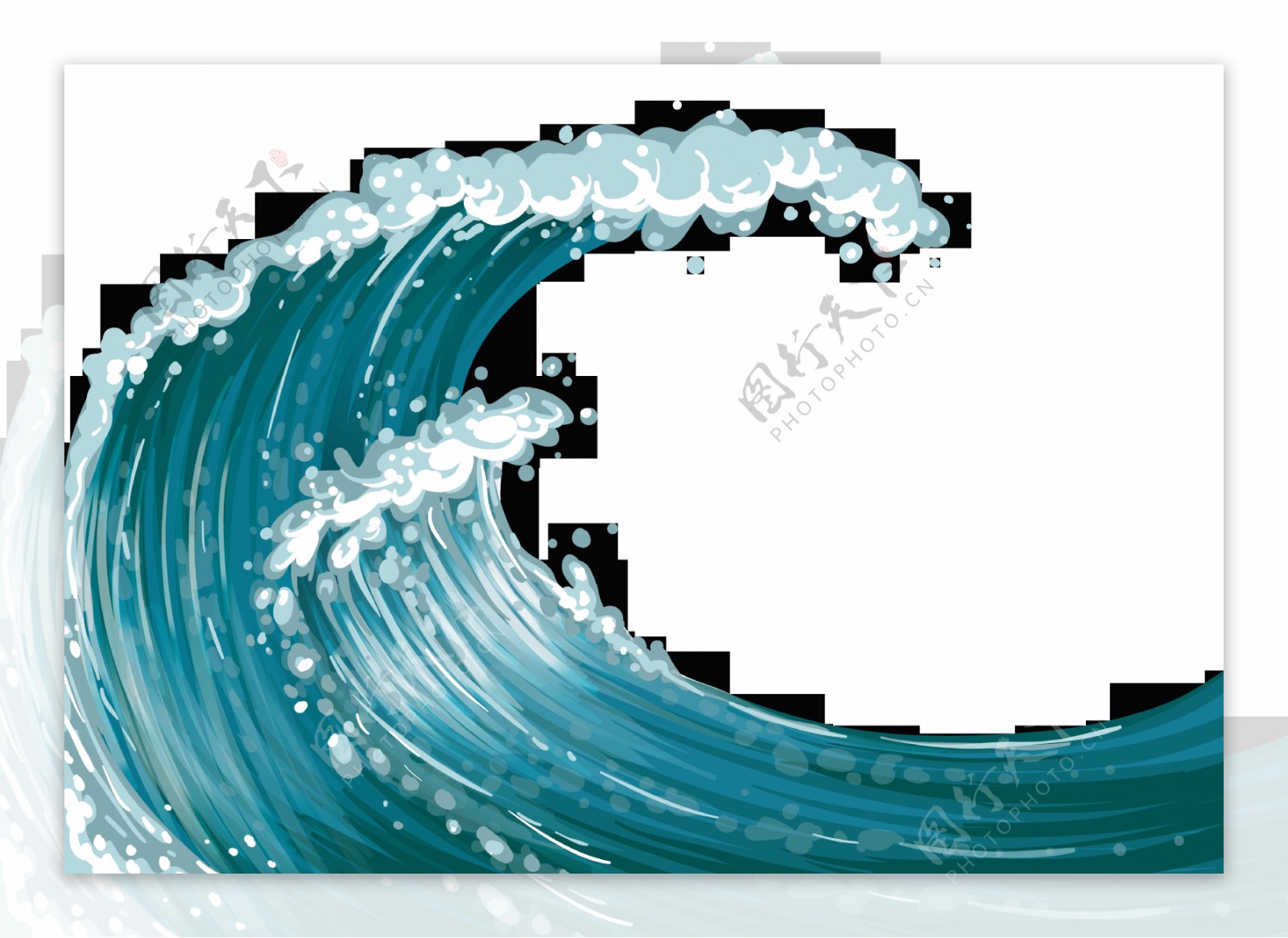卷起来的海浪免抠png透明图层素材