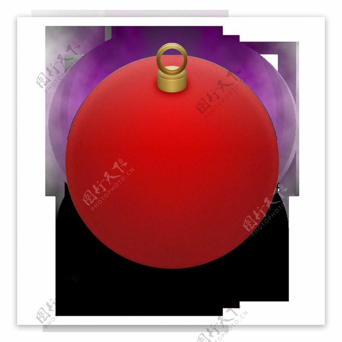 圣诞红色风球免抠png透明素材