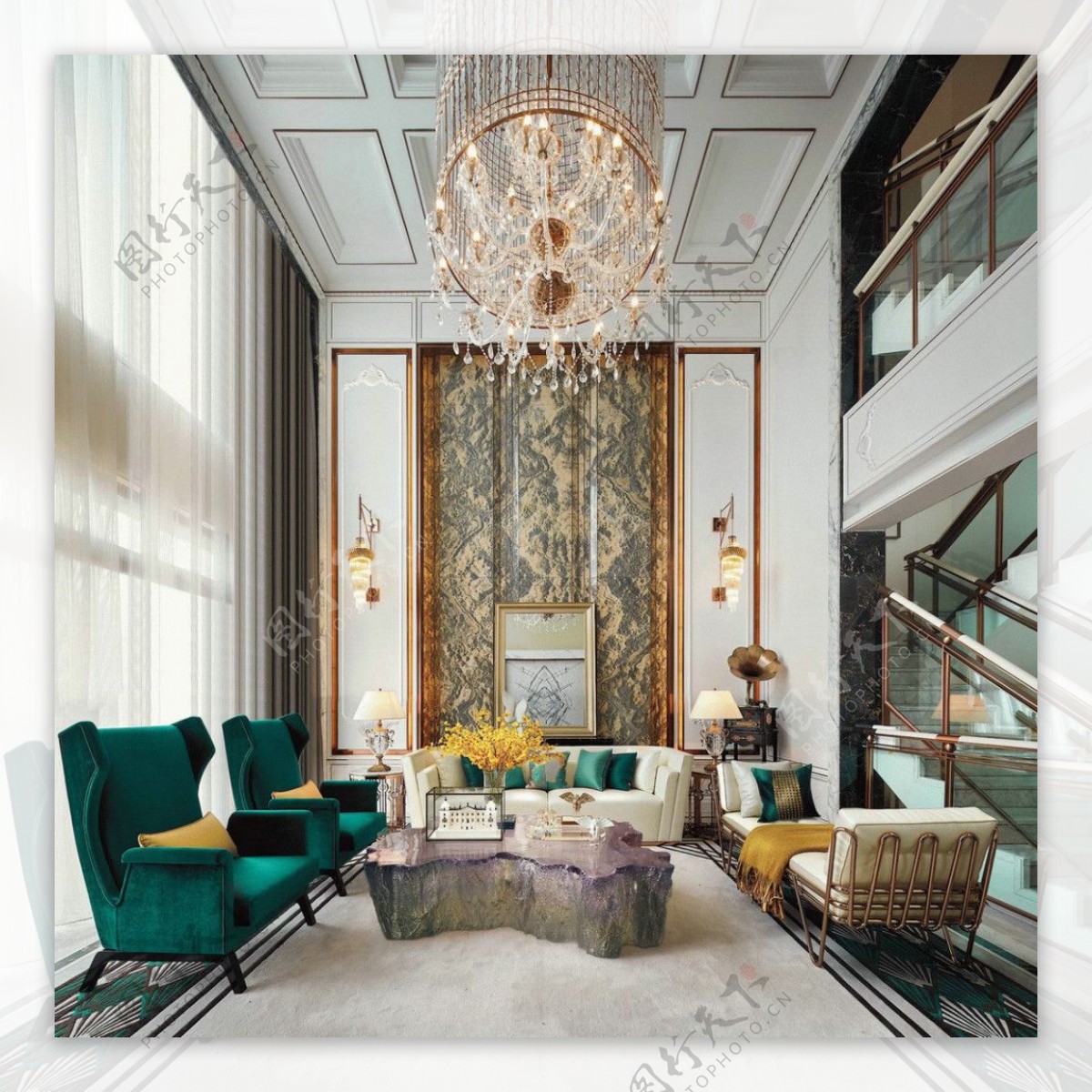 欧式奢华别墅客厅家装效果图设计图片