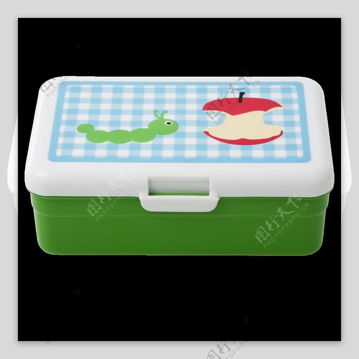 绿色塑料饭盒免抠png透明图层素材