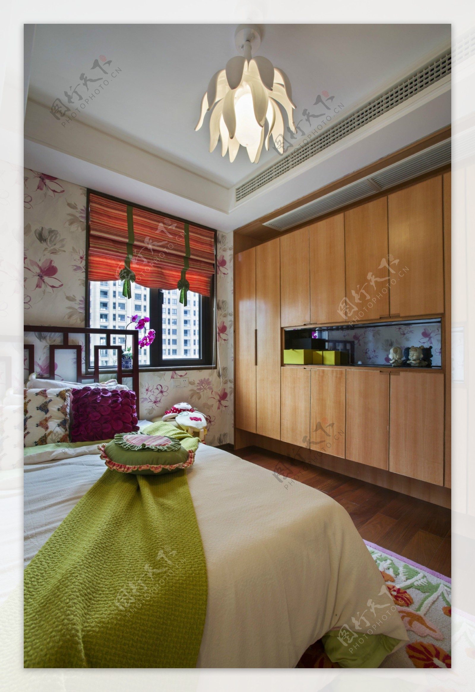 中式古典混搭创意风格卧室吊灯效果图