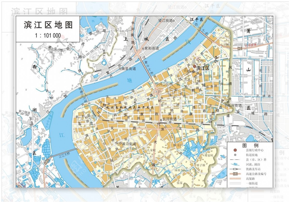 浙江杭州市滨江区标准地图32K