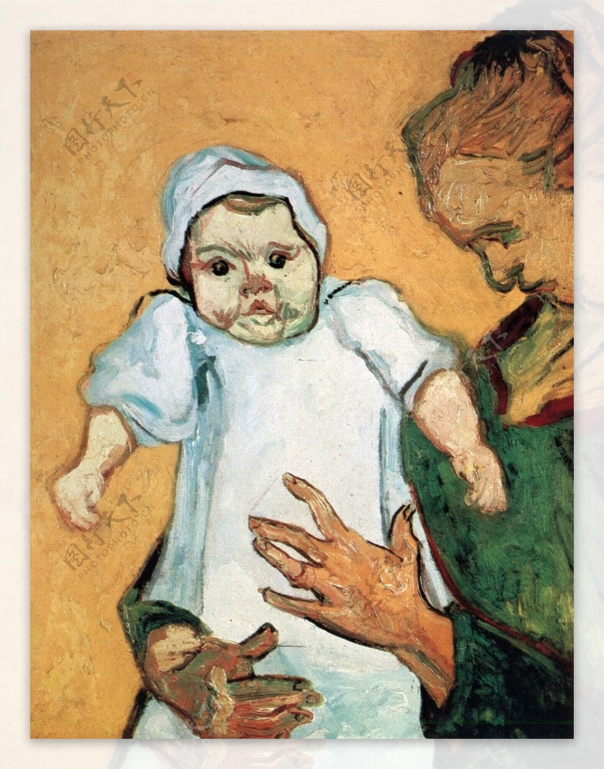 抱着孩子的妈妈油画装饰画素材