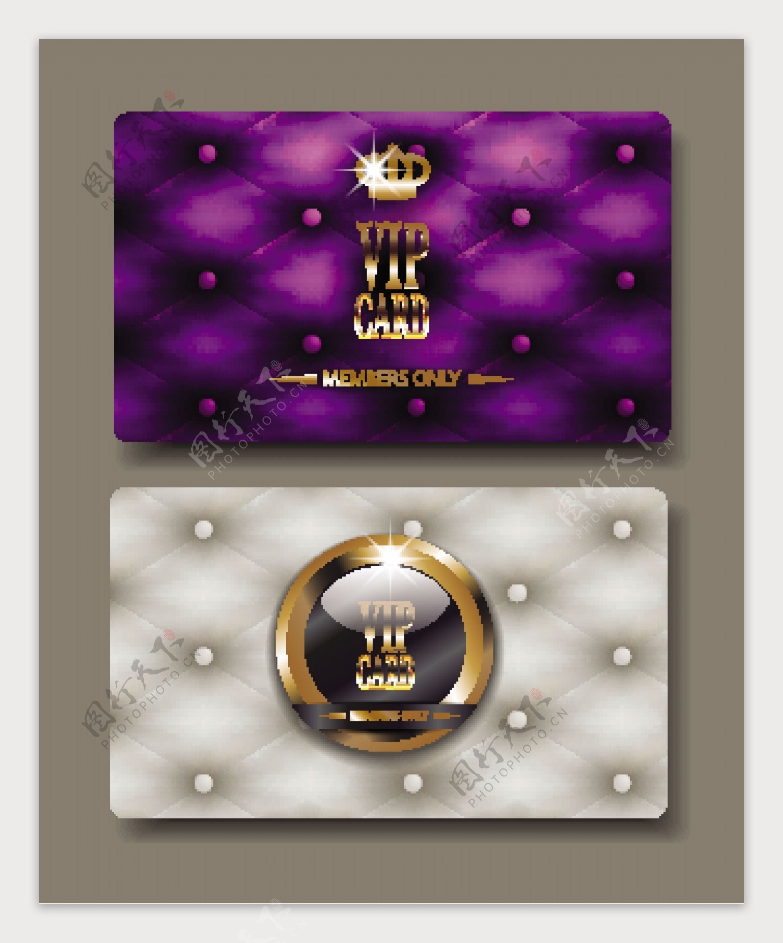 紫色vip皇冠会员素材卡片