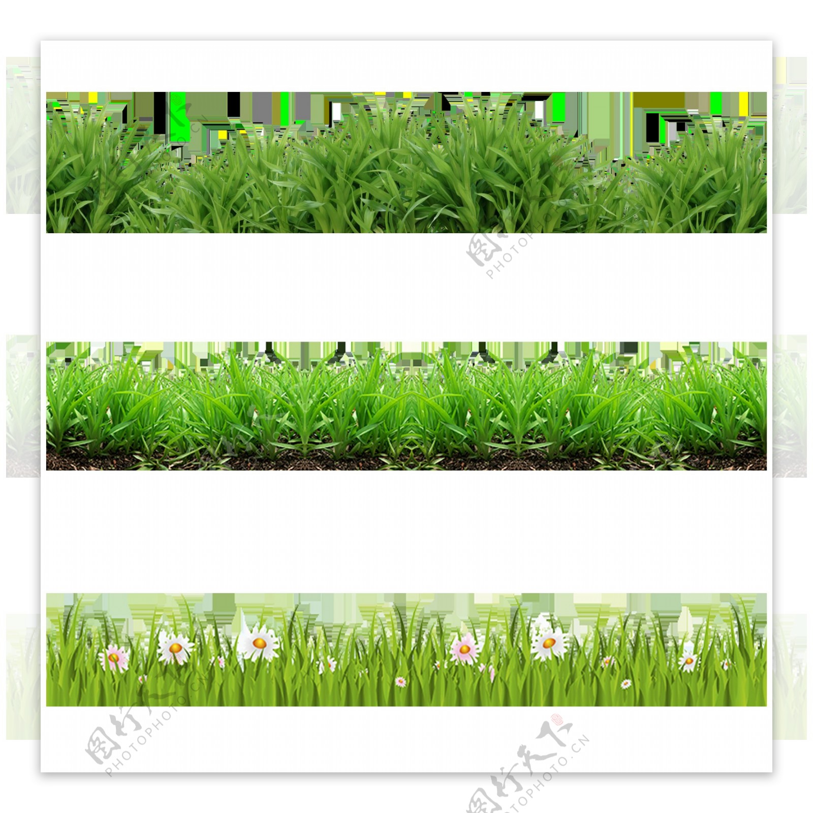 绿色草草丛免抠png透明图层素材