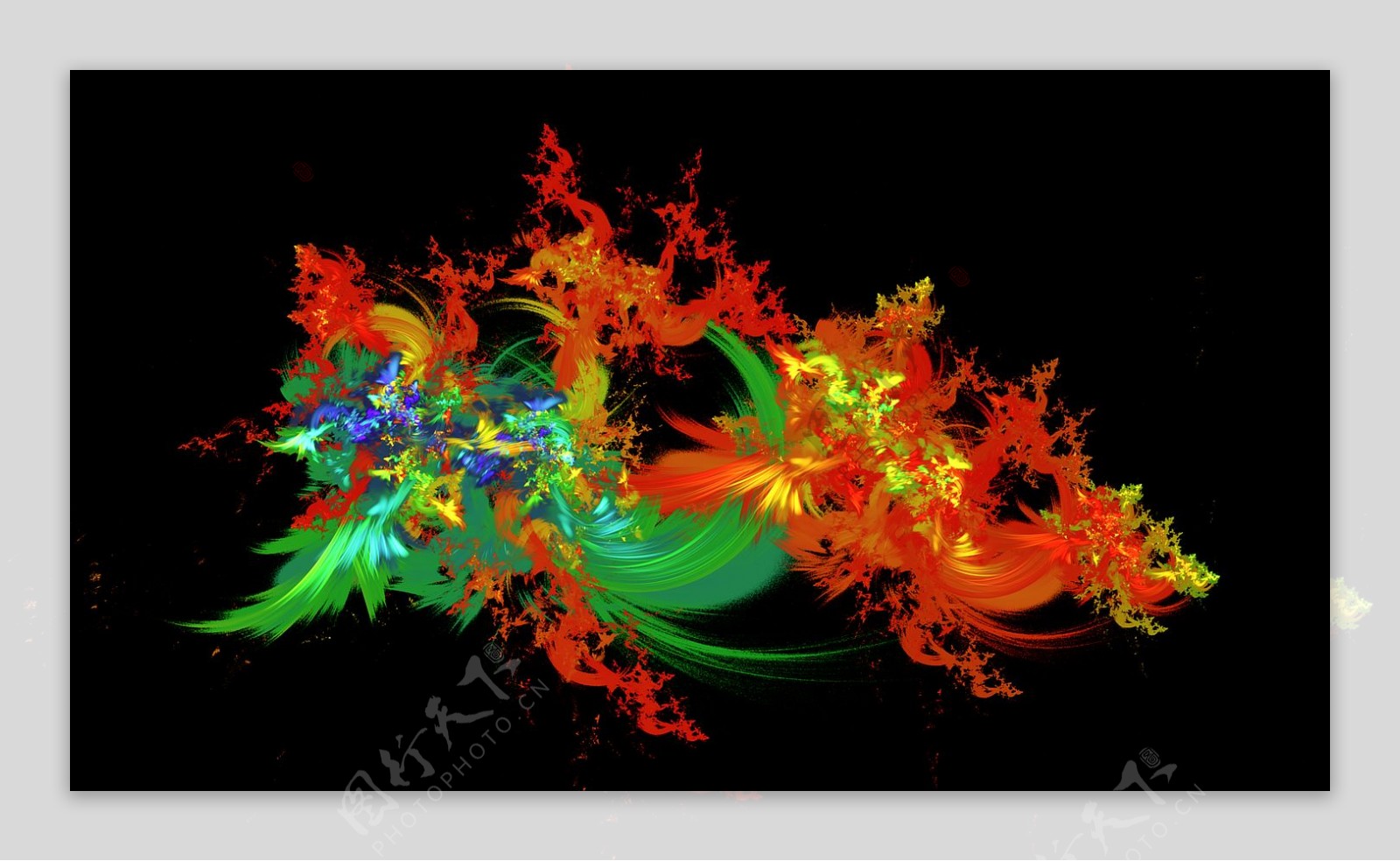 彩色抽象火焰效果图形免抠png透明素材