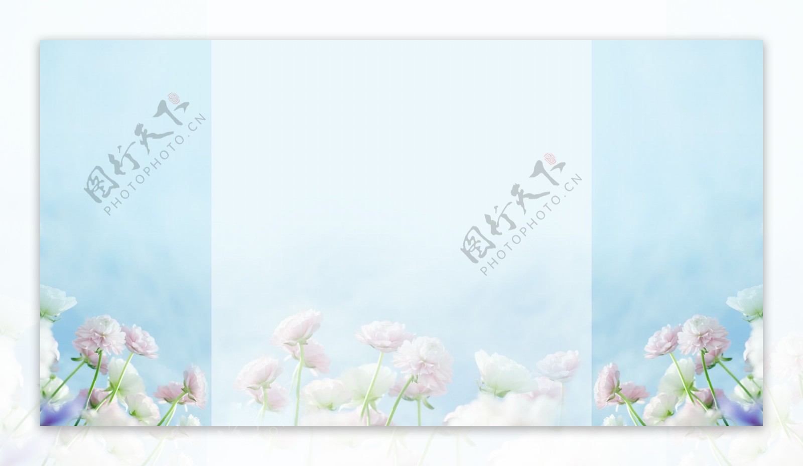 温馨花朵白色透明淘宝banner背景
