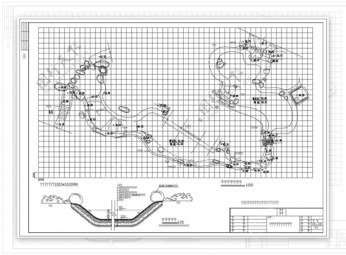 深圳园博会景观规划YS05溪流定位图做法详图
