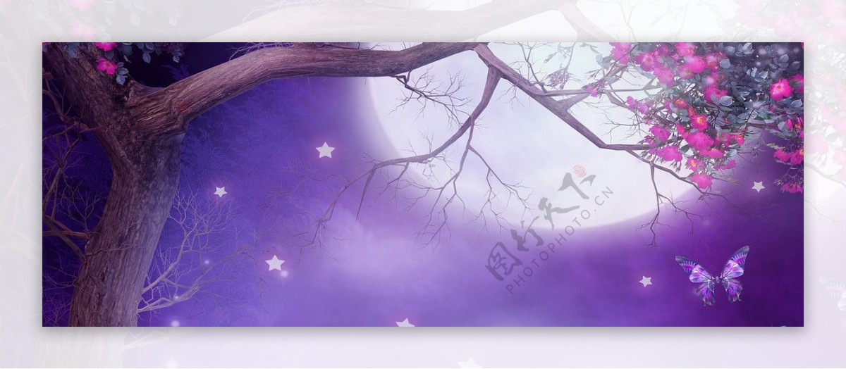 月亮中秋节淘宝全屏banner背景