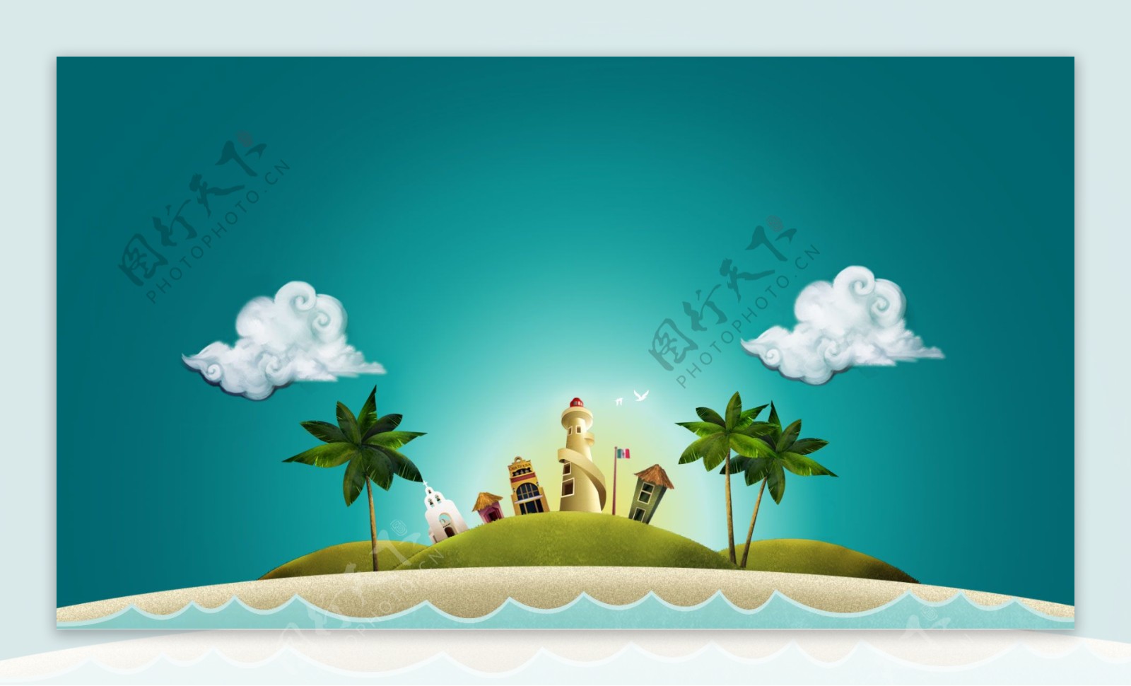 度假海岛风景banner背景