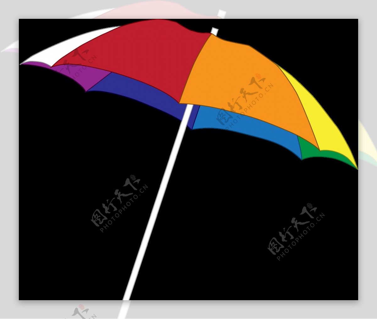 手绘彩色太阳伞免抠png透明素材