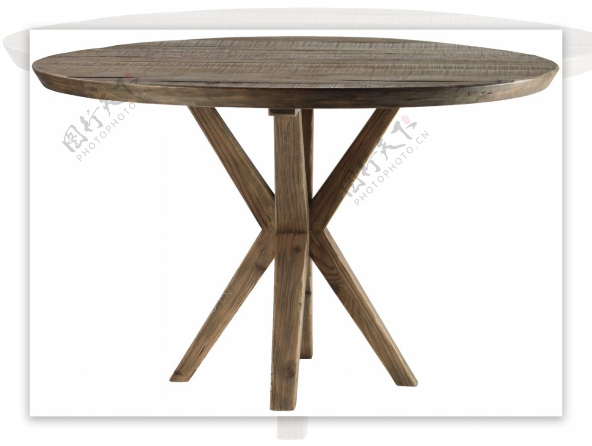 圆形实木桌免抠png透明素材