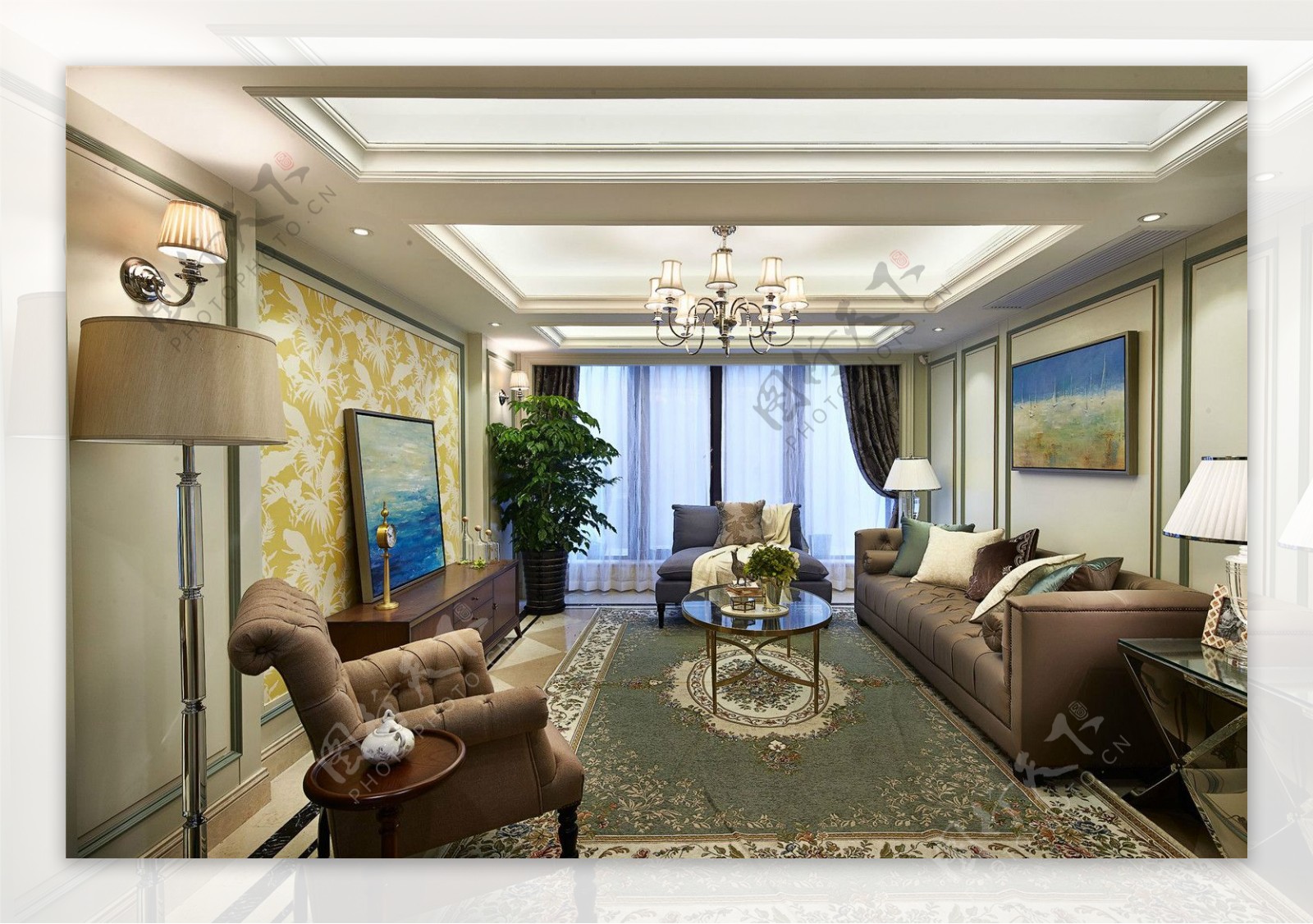 欧式客厅沙发古典效果图