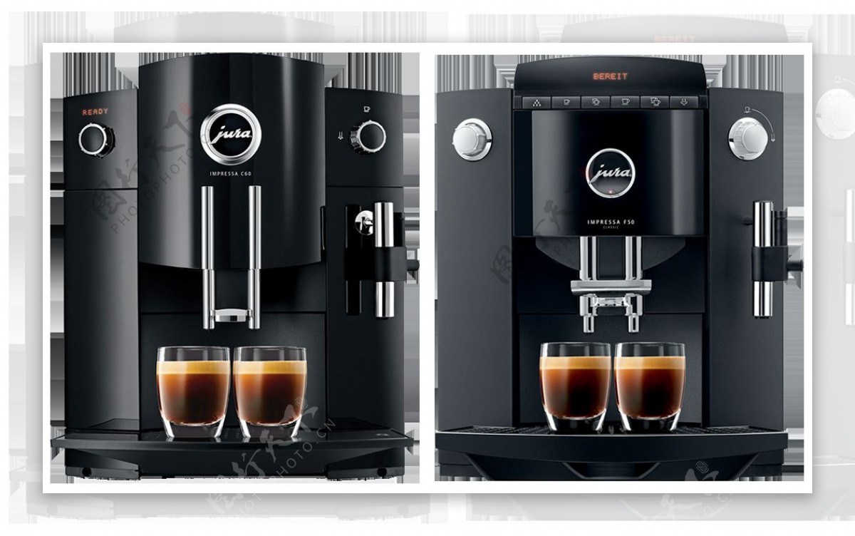 两款咖啡机免抠png透明图层素材