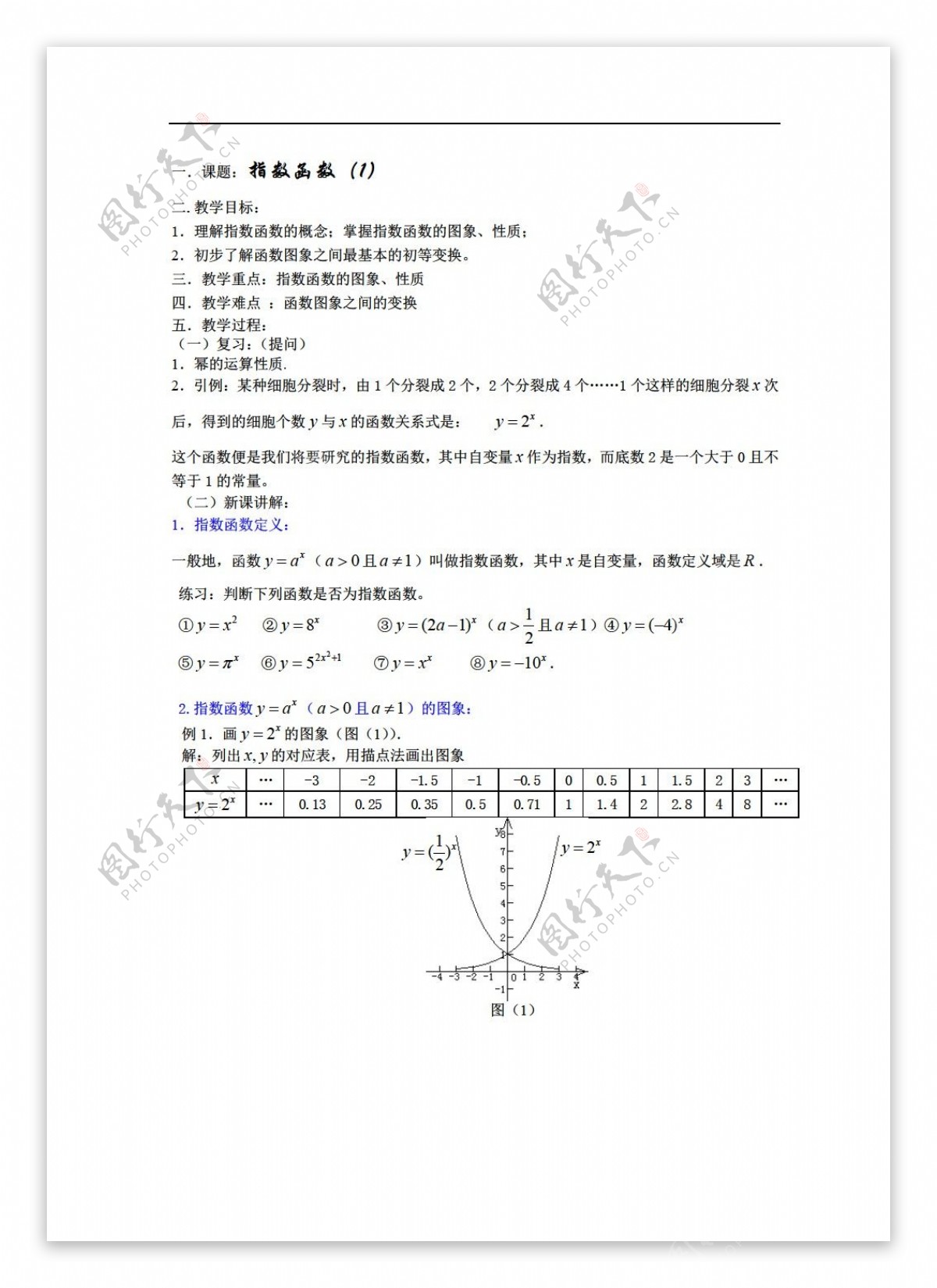 数学北师大版指数函数