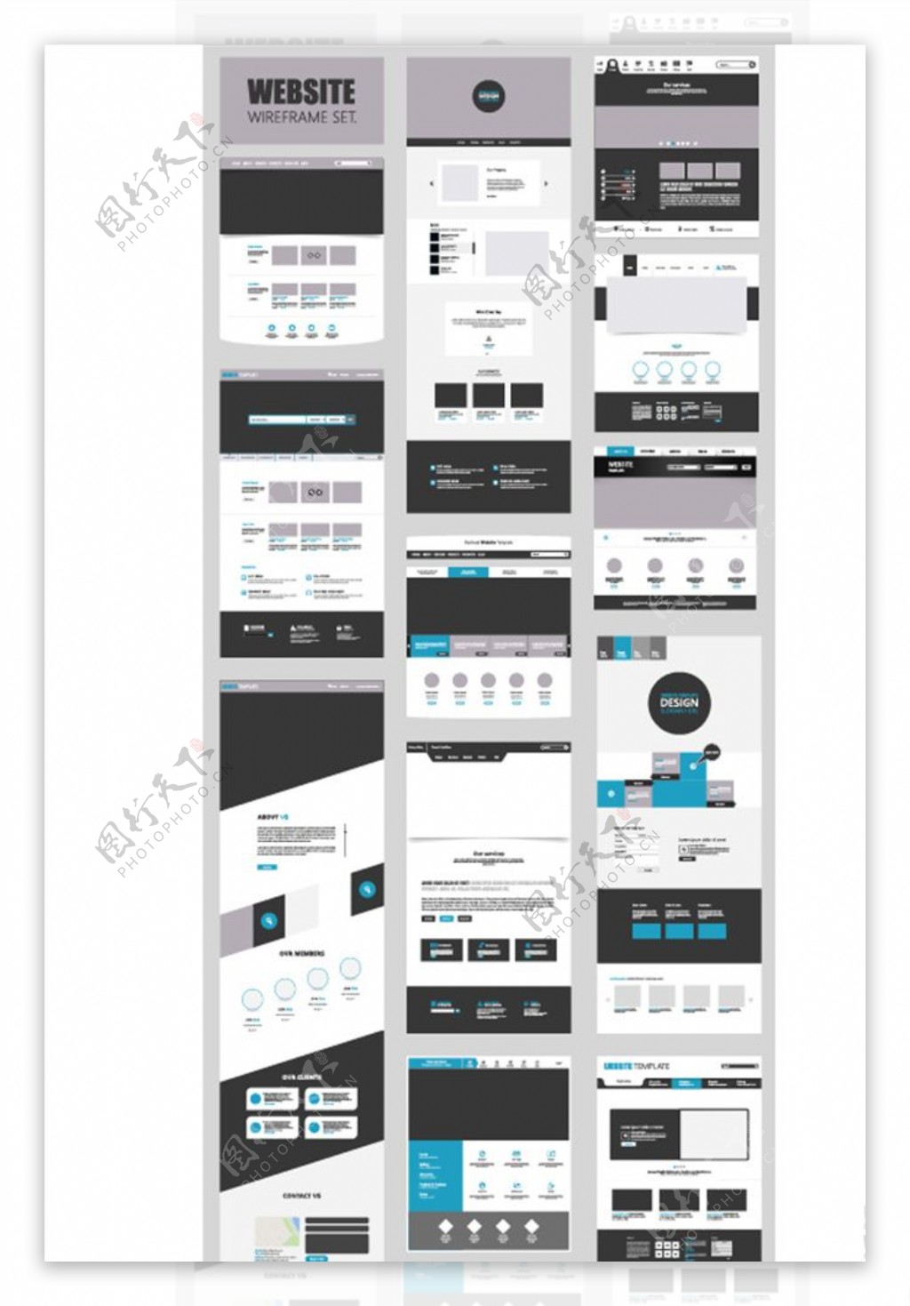 黑色时尚网页界面设计矢量素材