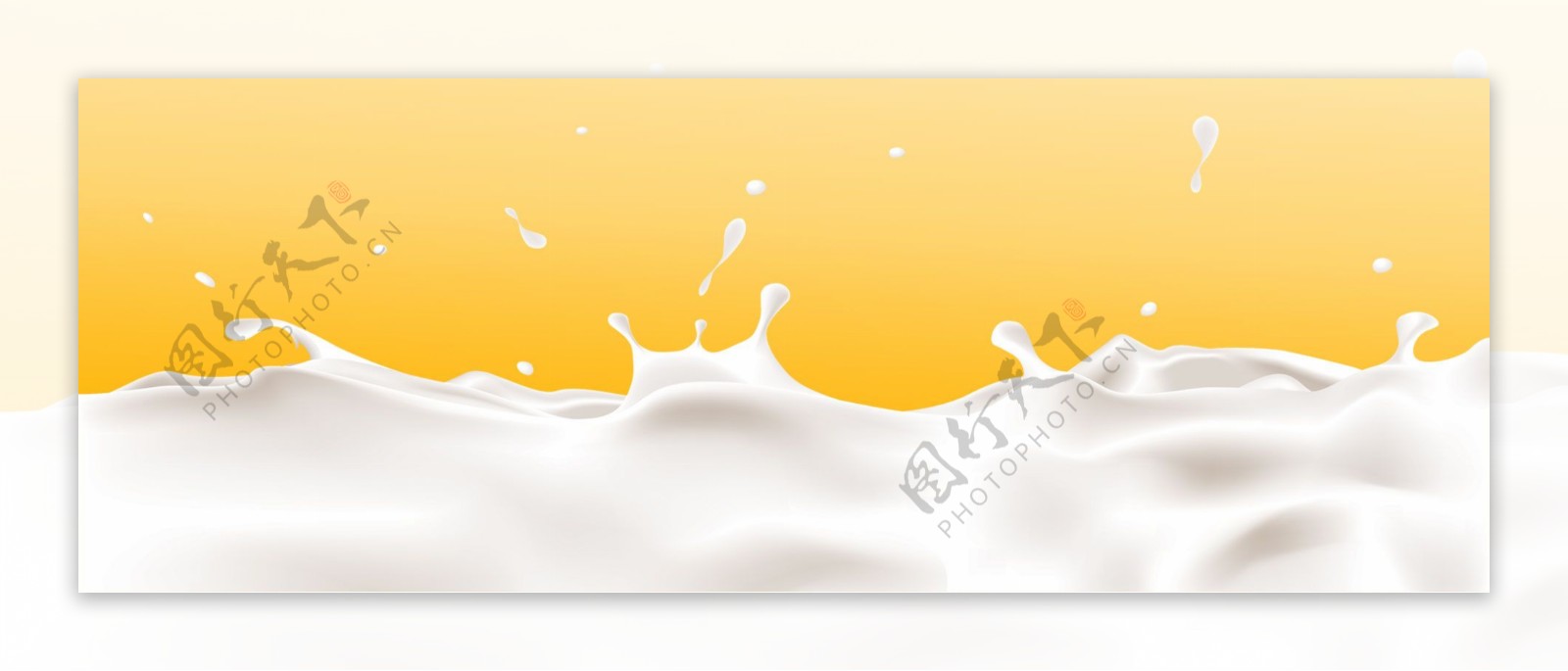 唯美白色牛奶banner背景素材