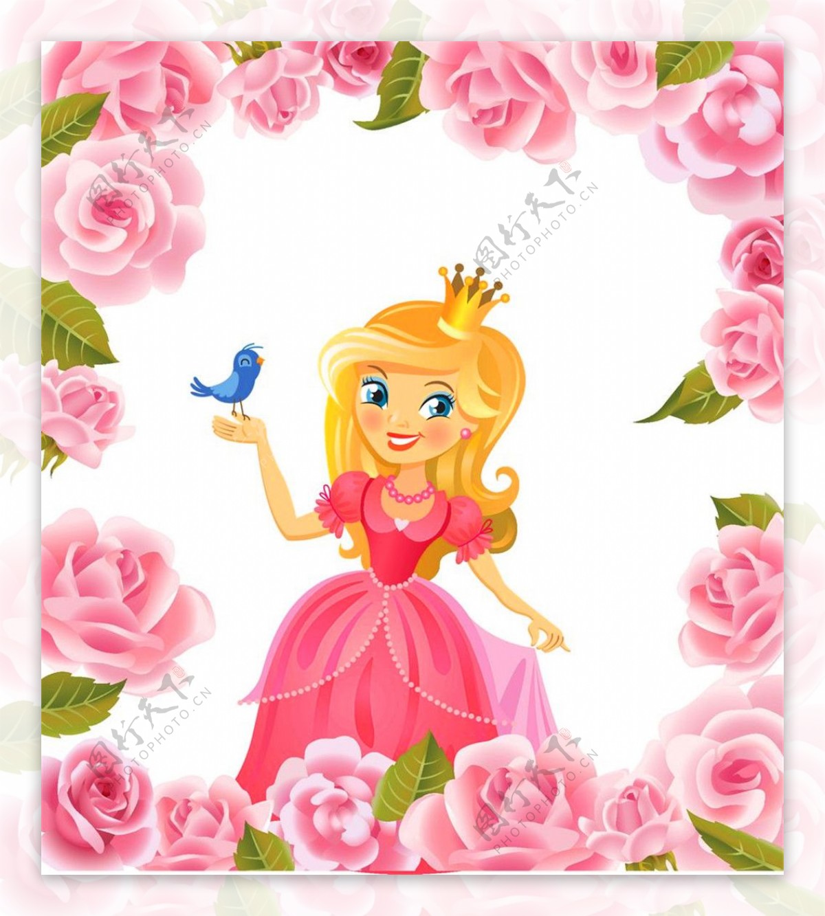 粉色玫瑰花和粉色公主图片