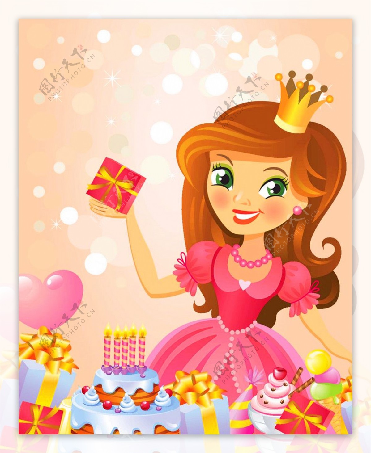 彩色气球礼物生日公主图片