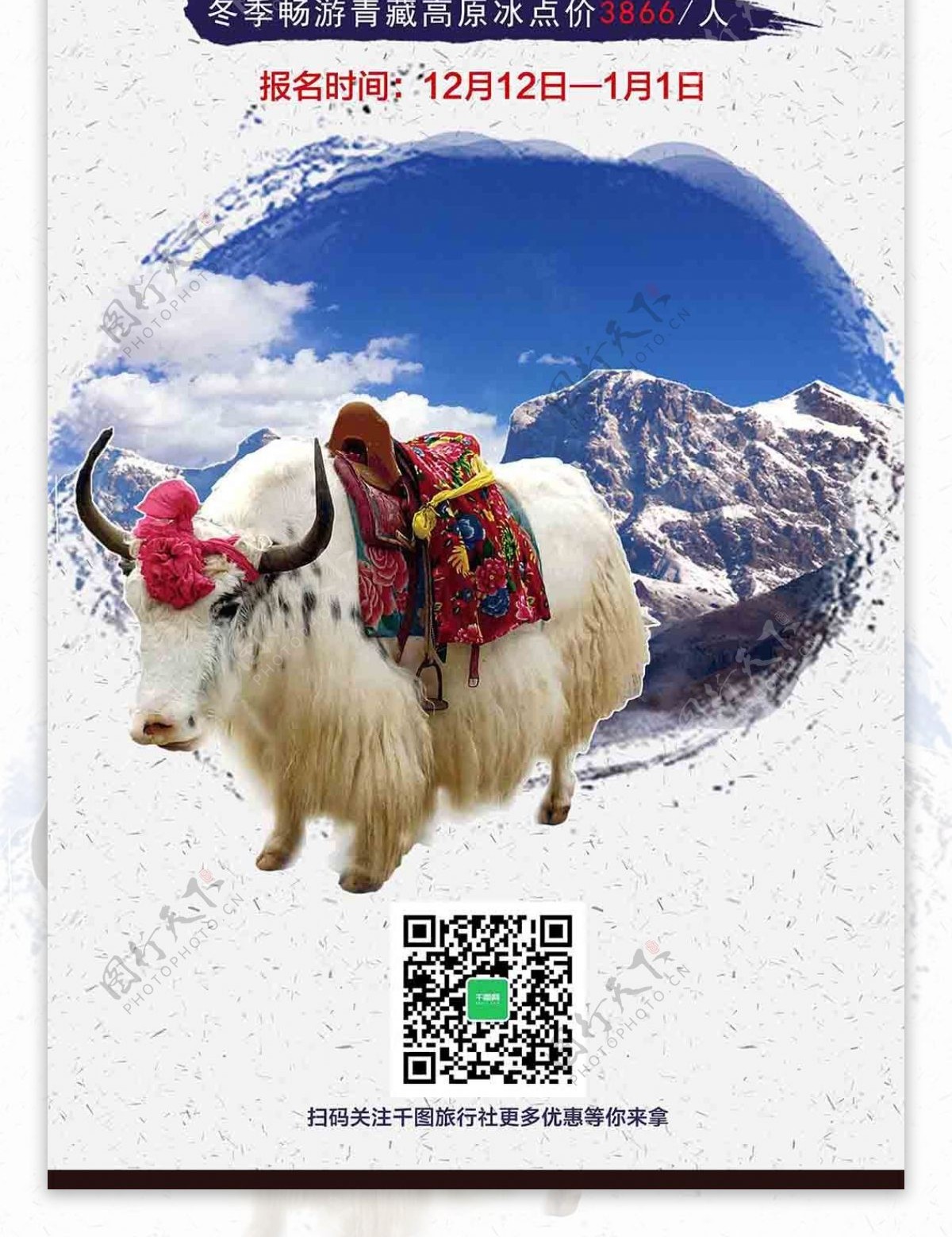 畅游世界屋脊青藏高原青海冬季旅游展架