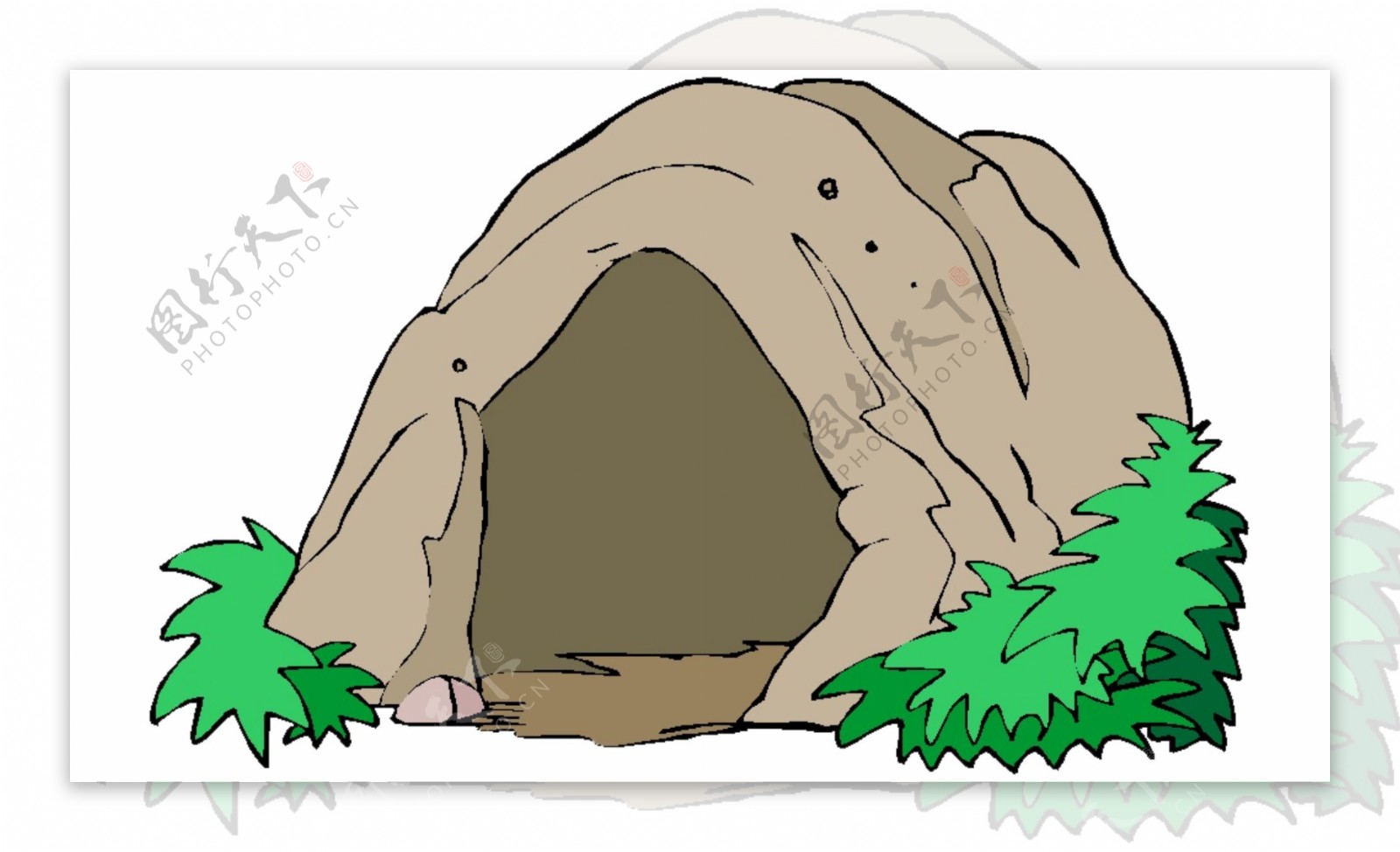 棕色山洞洞穴免抠psd透明素材