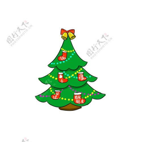 卡通圣诞树装饰元素