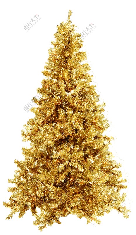 金色圣诞树PNG元素