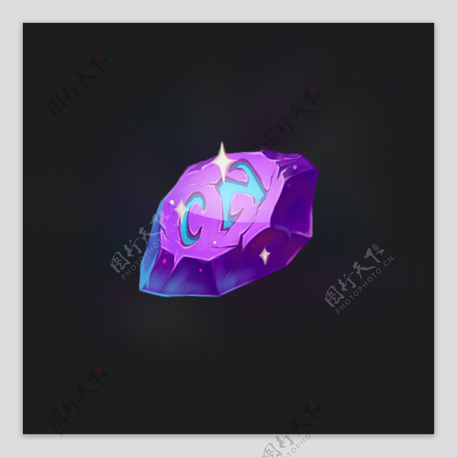 魔法宝石紫色写实游戏图标PSD源文件