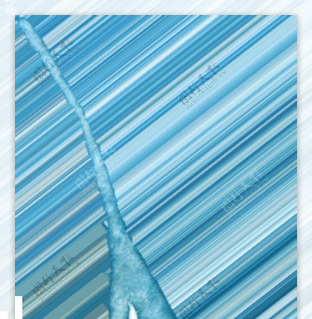 水蓝冰叶卡通水彩透明素材