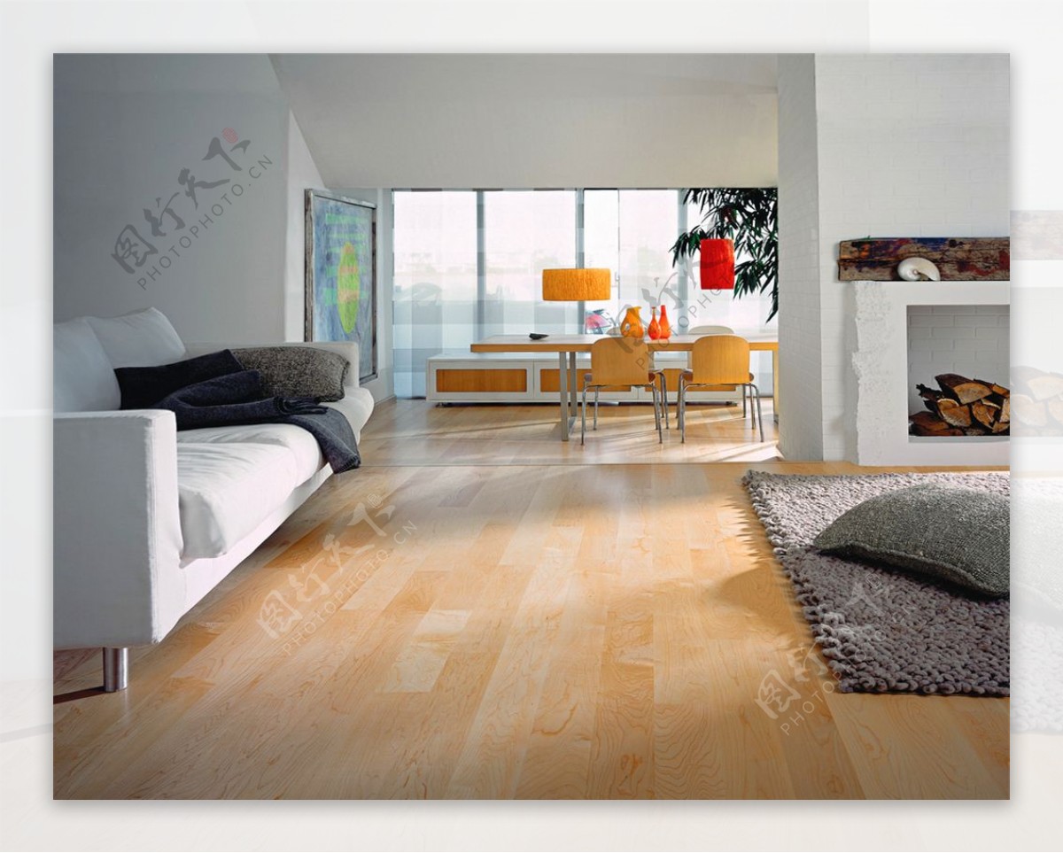 现代风格实木地板设计效果图