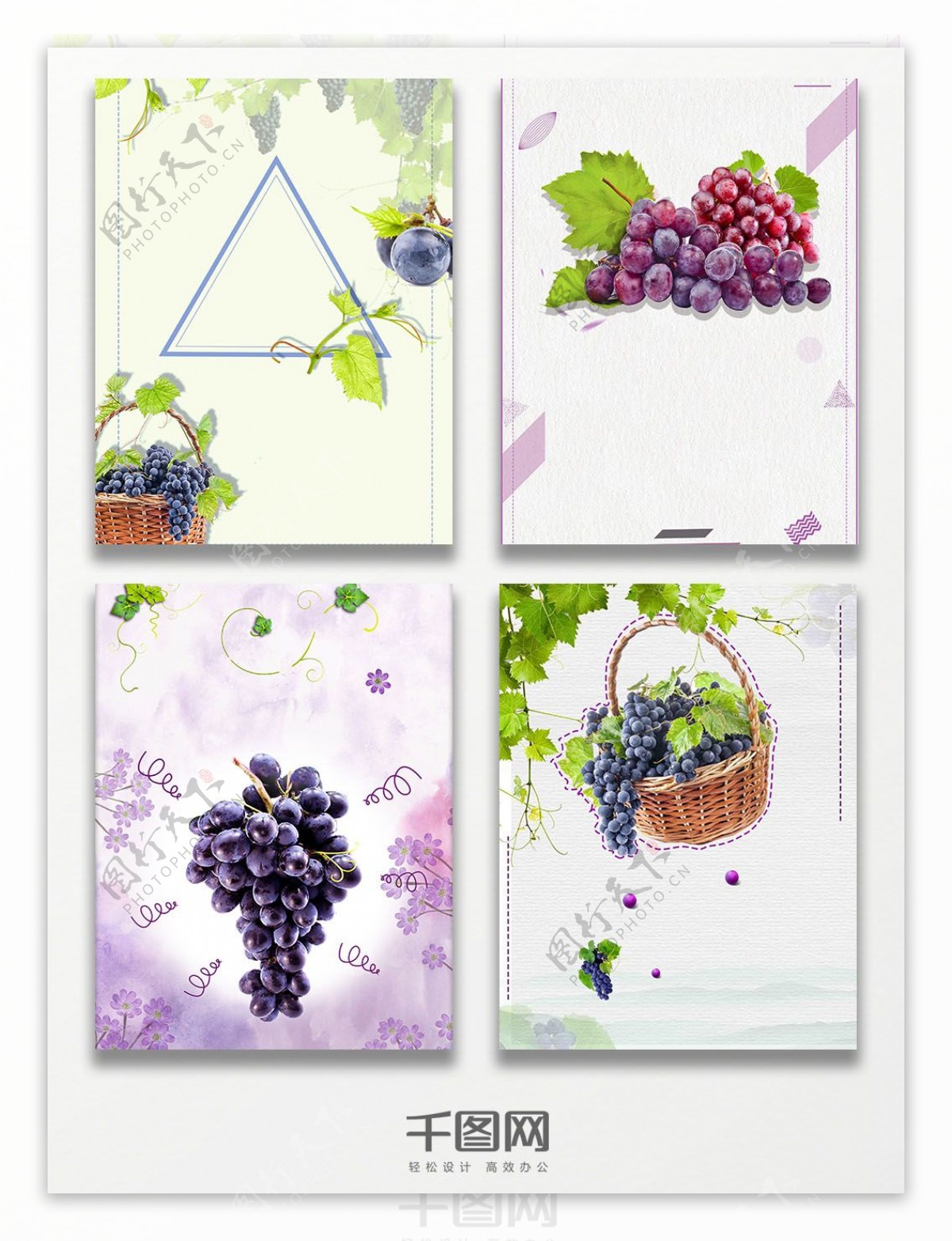 紫色水果葡萄背景广告海报背景
