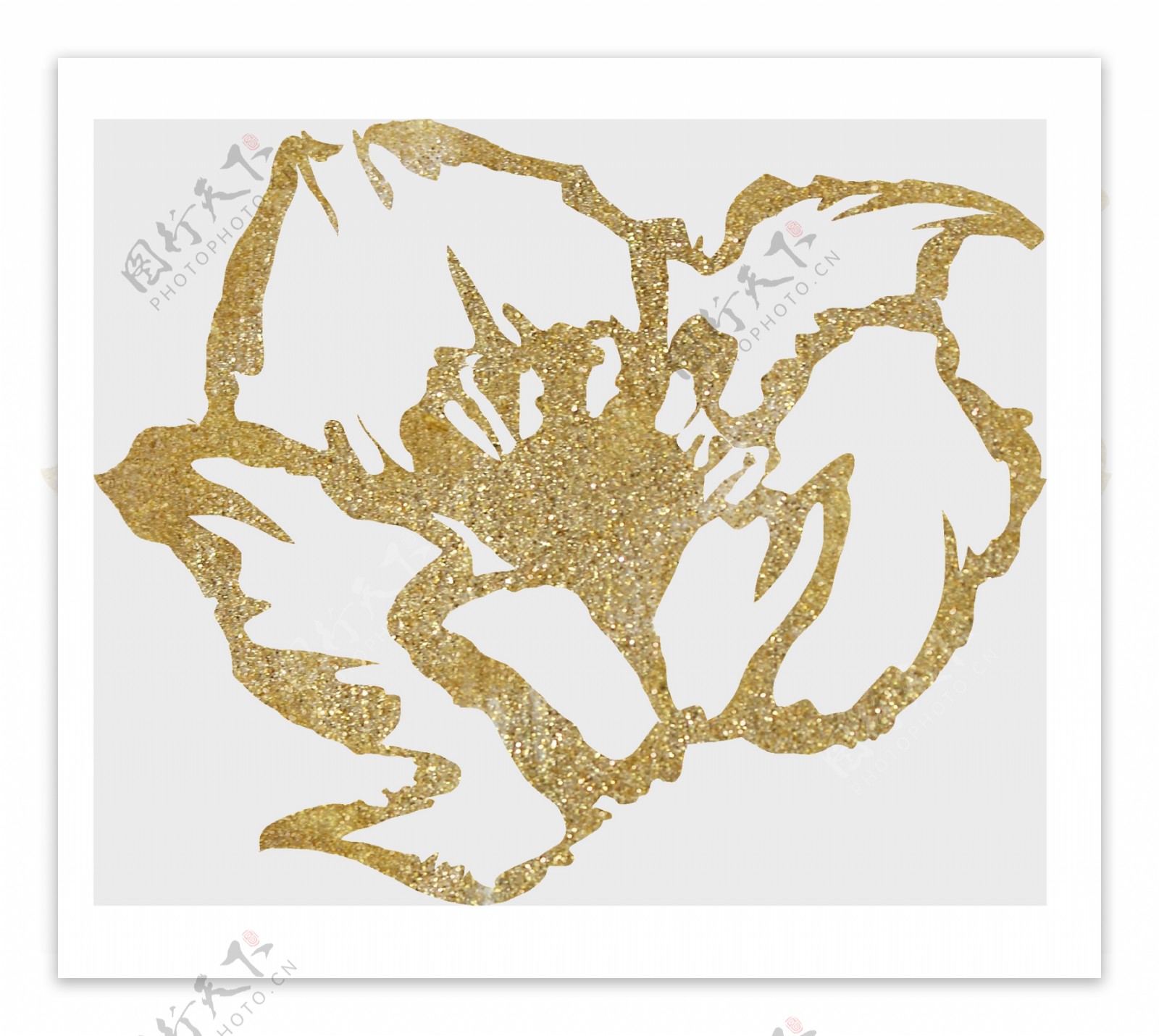 金色花朵卡通透明素材