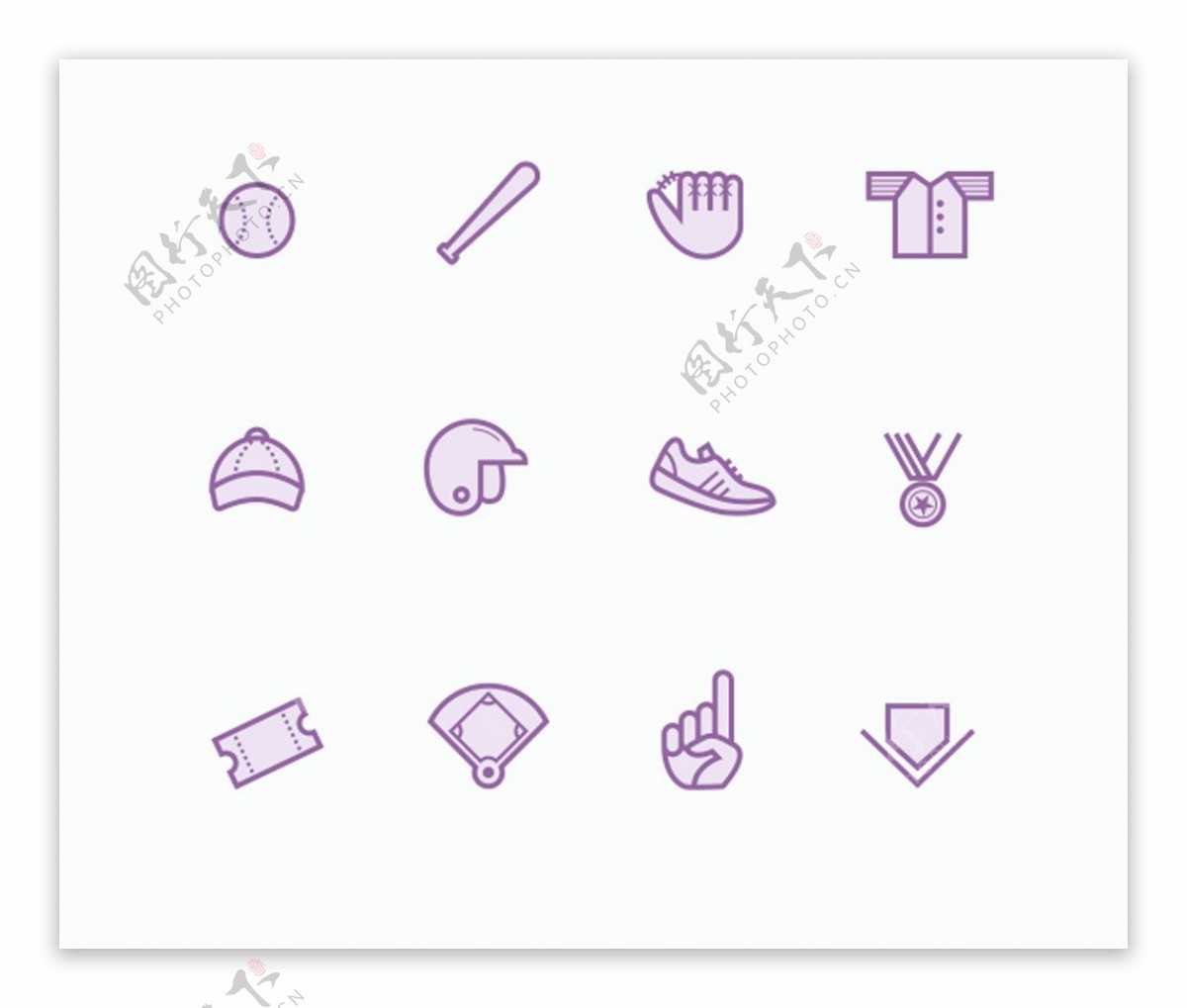 12款棒球紫色图标icon