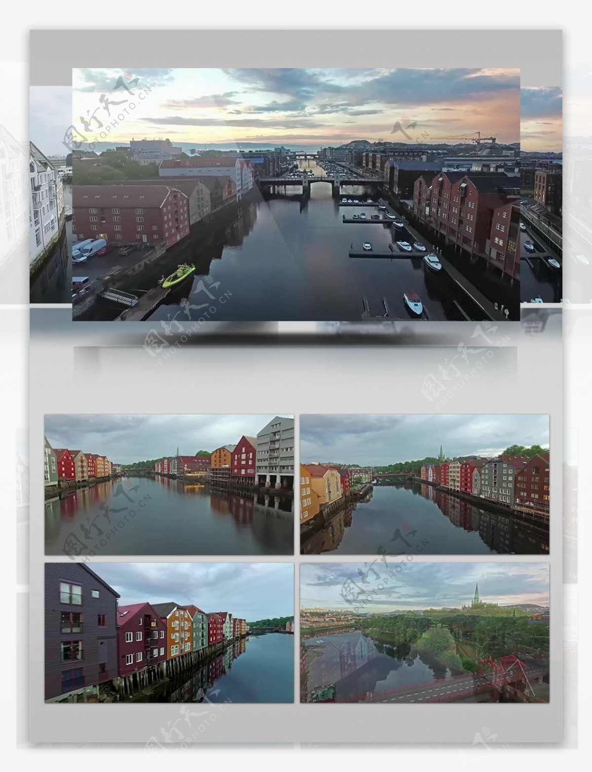 4K超清航拍挪威水城唯美视频素材