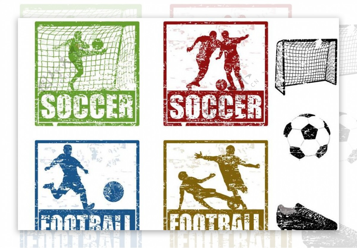 足球印章标签设计