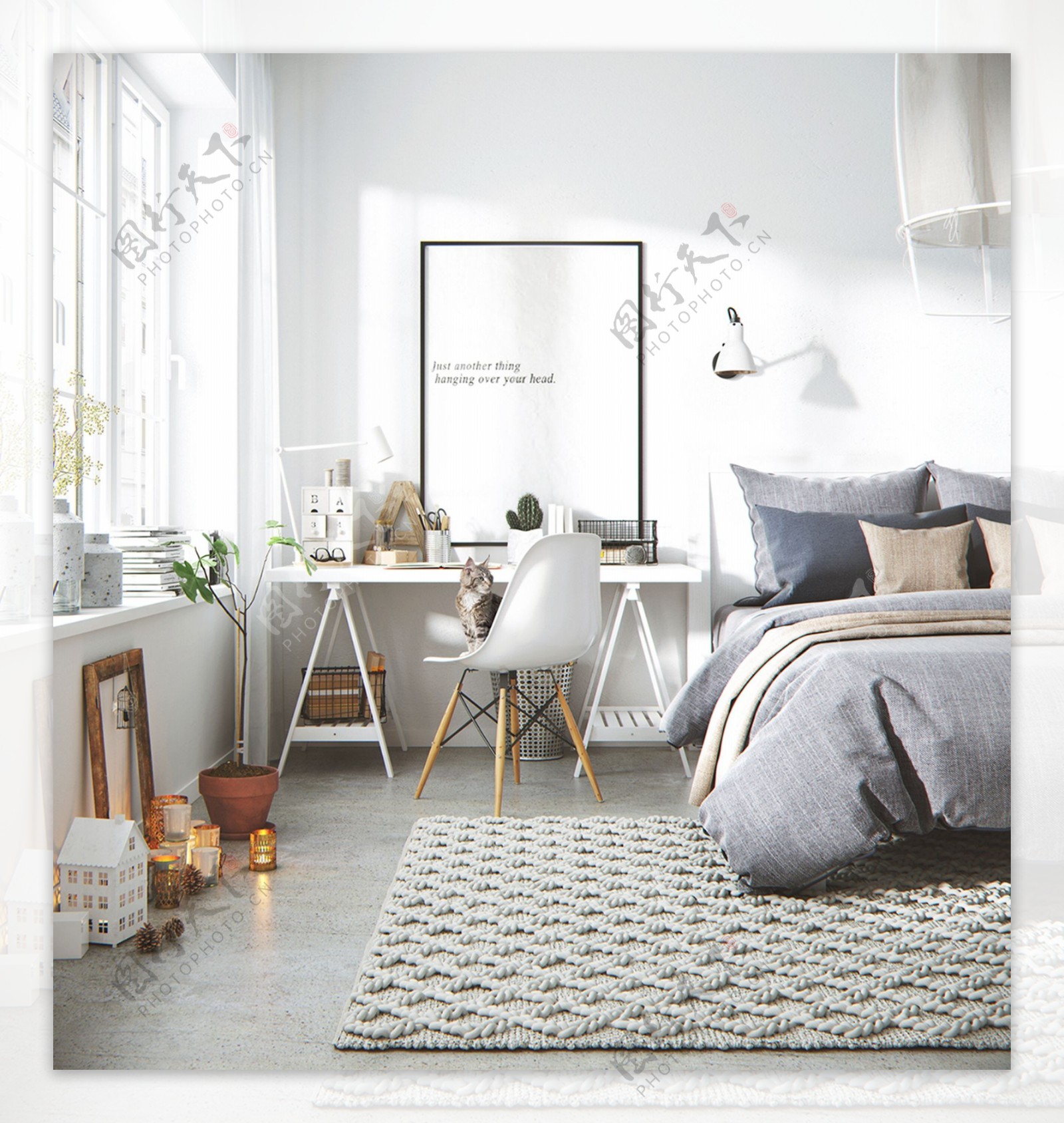 卧室家用地毯装修效果图 – 设计本装修效果图