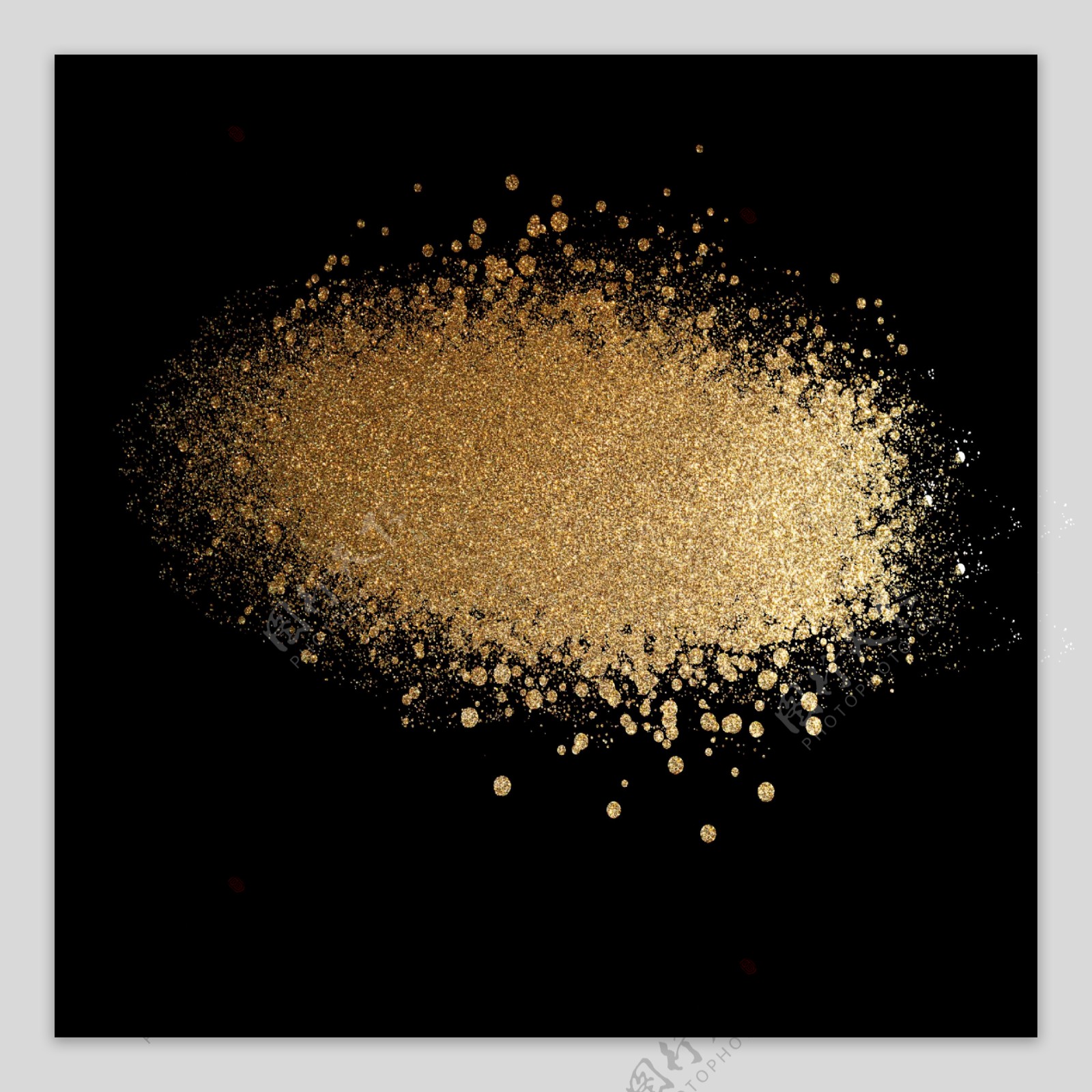 金色沙粒粉末粒子装饰PNG素材