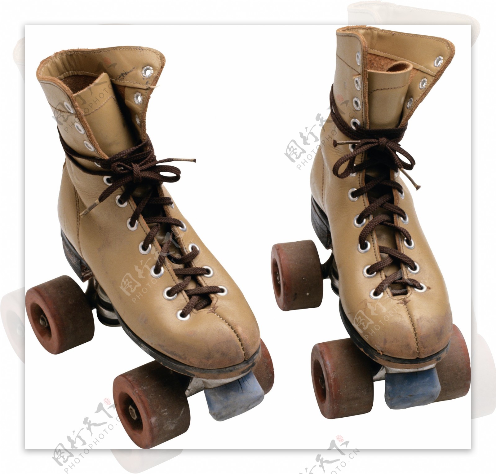 棕色漂亮溜冰鞋免抠png透明素材