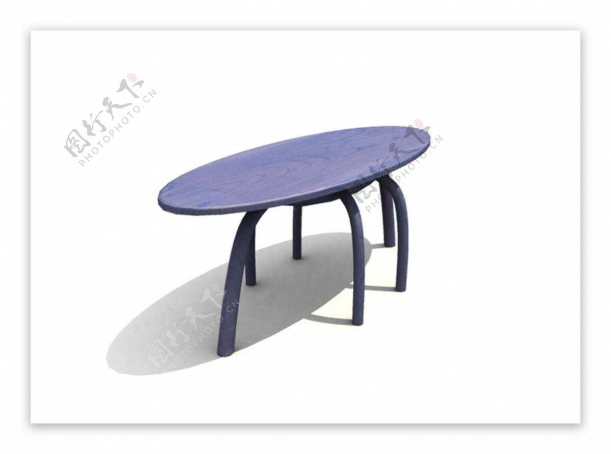 蓝色圆桌模型