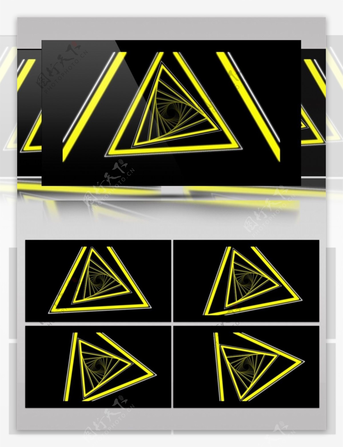 黄色激光三角动态视频素材